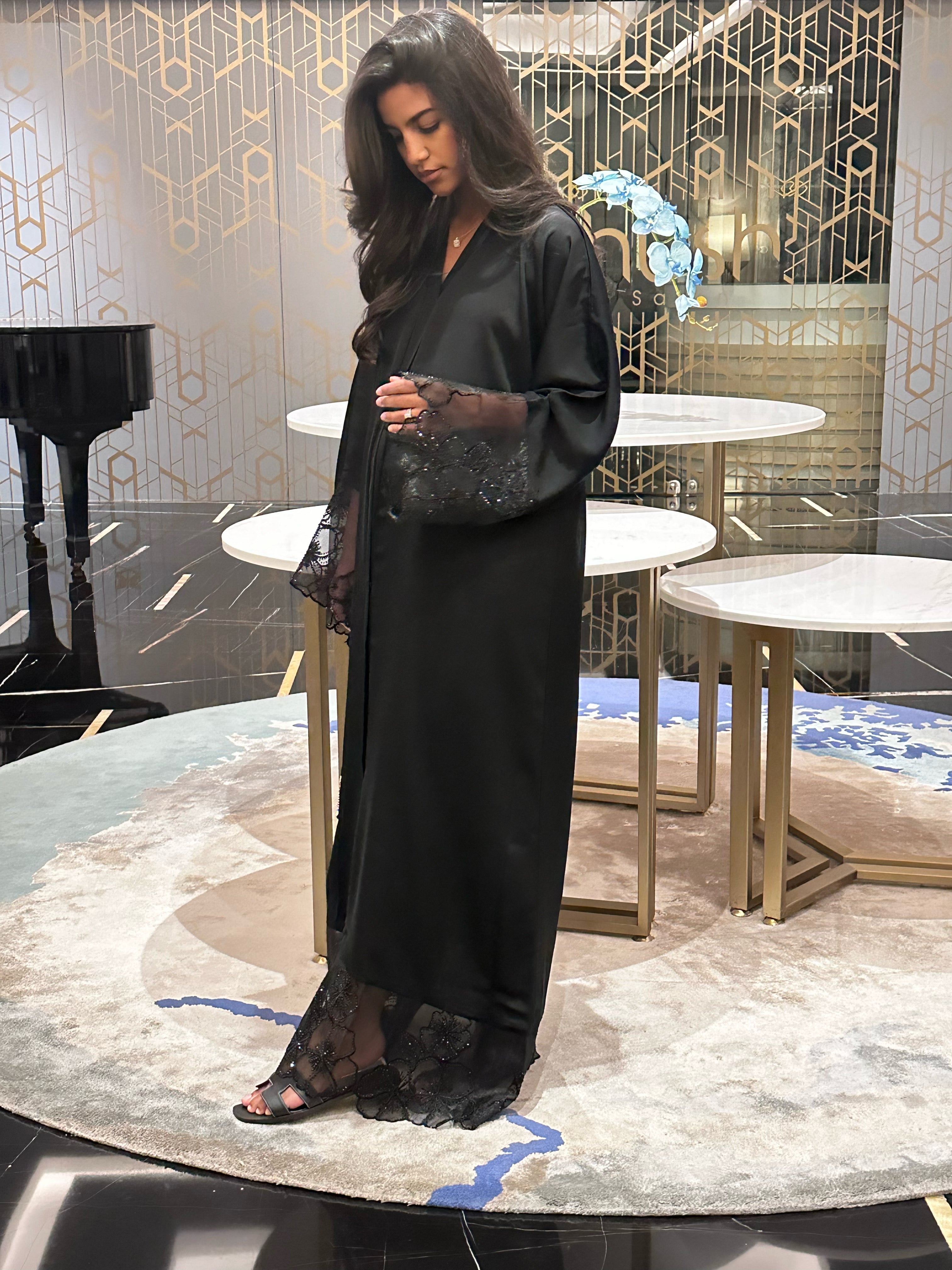 Embroidered deals kimono abaya